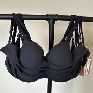 NWT SKIMS Fits‎ Everybody Demi Push-Up T-Shirt Bra BR-UWR- 2295 ONYX 32C